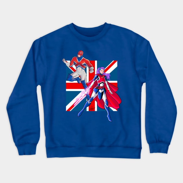 Captain Britain and Captain Britain Crewneck Sweatshirt by sergetowers80